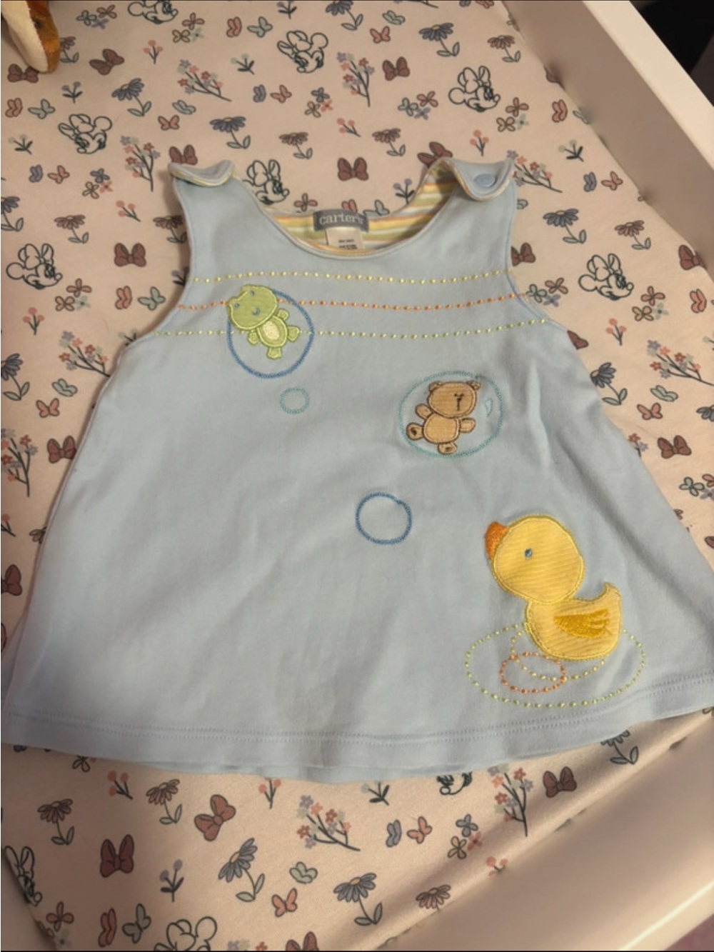Carter's Light Blue Duck, Turtle & Bear Appliqué Tank